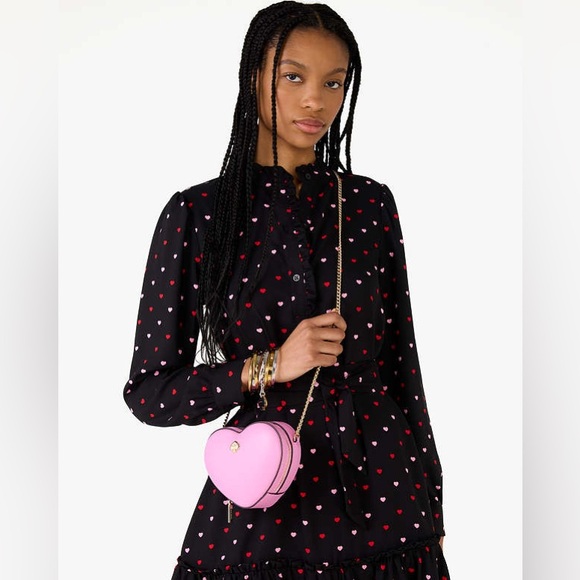 ♠️kate spade Love Shack 3D Mini Heart Crossbody, Surf Pink NWT - Picture 14 of 14